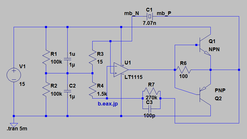 MZB1001T02 駆動推奨回路の回路図をLTspiceで書いた