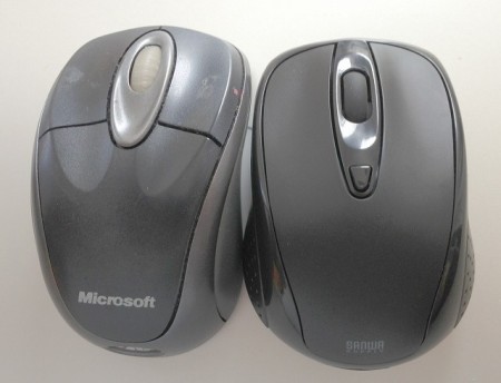 今まで使ったマイクロソフトのマウスとワイヤレス光学マウスMA-WH121BK