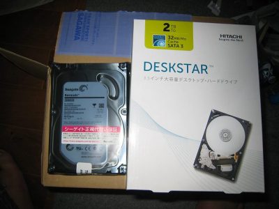 2TBハードディスクを２台買った